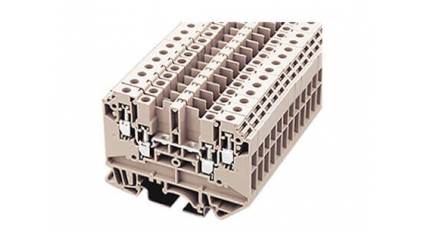 Клеммная колодка DINKLE DK4-TR (UDK4), Винтовая, сечение провода 0.5-4 мм2, ток 32 A, Бежевый фото 1