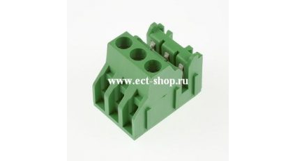 Клеммная колодка DINKLE AM500-03P, Винтовая, 3 контакта, сечение провода 0.2-2.5 мм2, ток 6 A, Зеленый фото 1