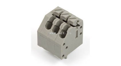 Клеммная колодка DINKLE 0136-2003, Пружинная, 3 контакта, сечение провода 0.2-0.75 мм2, ток 8 A, Серый фото 1