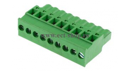 Клеммная колодка DINKLE 2ESDPL-09P, Винтовая, 9 контактов, сечение провода 0.2-4 мм2, ток 18 A, Зеленый фото 1