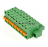 Клеммная колодка DINKLE 5ESDSRM-15P, Пружинная, 15 контактов, сечение провода 0.2-1.5 мм2, ток 12 A, Зеленый фото 2
