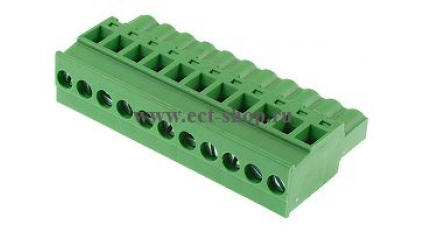 Клеммная колодка DINKLE 5ESDPL-11P, Винтовая, 11 контактов, сечение провода 0.2-4 мм2, ток 18 A, Зеленый фото 1