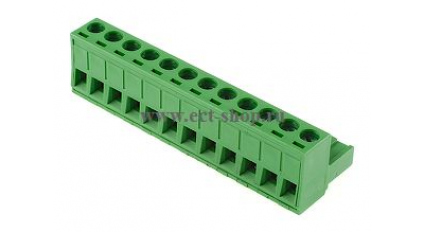 Клеммная колодка DINKLE 5ESDV-12P, Винтовая, 12 контактов, сечение провода 0.2-4 мм2, ток 18 A, Зеленый фото 1