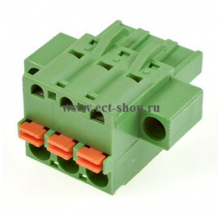 Клеммная колодка DINKLE 2ESDSM-03P, Пружинная, 3 контакта, сечение провода 0.2-2.5 мм2, ток 12 A, Зеленый