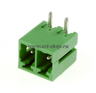 Клеммная колодка DINKLE ECH381R-02P, 2 контакта, сечение провода - мм2, ток 14 A, Зеленый
