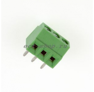 Клеммная колодка DINKLE EK381V-03P, Винтовая, 3 контакта, сечение провода 0.5-1.5 мм2, ток 12 A, Зеленый