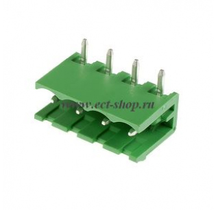 Клеммная колодка DINKLE 5EHDR-04P, 4 контакта, сечение провода - мм2, ток 18 A, Зеленый