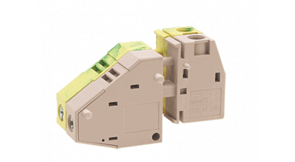 Клеммная колодка DINKLE PPACNV-10Z, Винтовая, сечение провода 0.5-16 мм2, ток 76 A, Бежевый фото 1