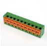 Клеммная колодка DINKLE 142R-10P, Пружинная, 10 контактов, сечение провода 0.5-1.5 мм2, ток 17.5 A, Зеленый фото 2