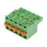 Клеммная колодка DINKLE 2ESDS-05P, Пружинная, 5 контактов, сечение провода 0.2-2.5 мм2, ток 12 A, Зеленый фото 3