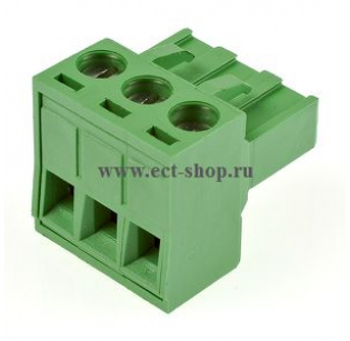 Клеммная колодка DINKLE 5ESDT-03P, Винтовая, 3 контакта, сечение провода 0.2-2.5 мм2, ток 18 A, Зеленый