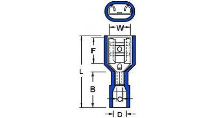 Клемма наконечник штыревой плоский KST FDFV2-250 (100шт) фото 2