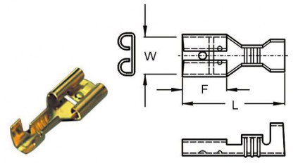 Клемма наконечник штыревой плоский KST 608LR (1000шт) фото 1