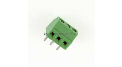 Клеммная колодка DINKLE EK381V-03P, Винтовая, 3 контакта, сечение провода 0.5-1.5 мм2, ток 12 A, Зеленый фото 1