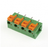 Клеммная колодка DINKLE 142V-04P3, Пружинная, 4 контакта, сечение провода 0.5-1.5 мм2, ток 17.5 A, Зеленый фото 2