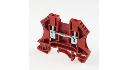 Клеммная колодка DINKLE DK2.5RD, Винтовая, сечение провода 0.5-2.5 мм2, ток 24 A, Красный фото 1