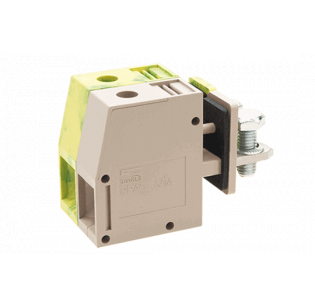 Клеммная колодка DINKLE PPAC-25AS, Винт, сечение провода 6-35 мм2, ток 125 A, Бежевый