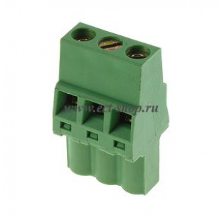 Клеммная колодка DINKLE 5ESDRL-03P, Винтовая, 3 контакта, сечение провода 0.2-2.5 мм2, ток 18 A, Зеленый