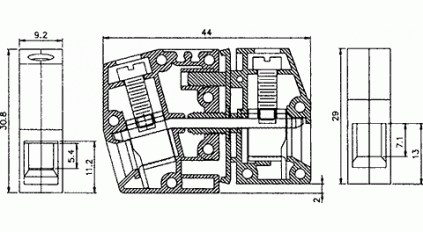 Клеммная колодка DINKLE PPAC-10, Винтовая, сечение провода 0.5-10 мм2, ток 76 A, Бежевый фото 2