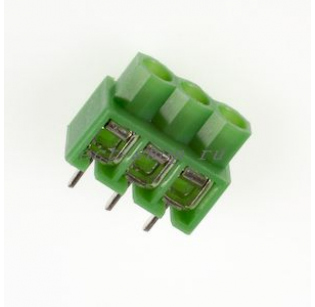 Клеммная колодка DINKLE 166-03P, Винтовая, 3 контакта, сечение провода 0.5-4 мм2, ток 24 A, Зеленый