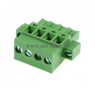 Клеммная колодка DINKLE 5ESDPM-04P, Винтовая, 4 контакта, сечение провода 0.2-4 мм2, ток 18 A, Зеленый