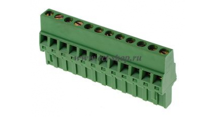 Клеммная колодка DINKLE 5ESDR-12P, Винтовая, 12 контактов, сечение провода 0.2-2.5 мм2, ток 18 A, Зеленый фото 1