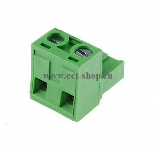 Клеммная колодка DINKLE 3ESDV-02P, Винтовая, 2 контакта, сечение провода 0.2-4 мм2, ток 18 A, Зеленый