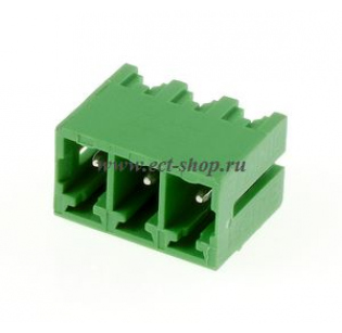 Клеммная колодка DINKLE ECH350V-03P, 3 контакта, сечение провода - мм2, ток 14 A, Зеленый