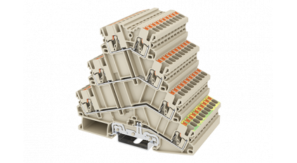 Клеммная колодка DINKLE DP2.5N-3L-SPE, сечение провода 0.14-2.5 мм2, ток 24 A, Желто-зеленый фото 1