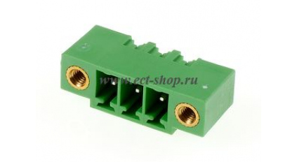 Клеммная колодка DINKLE ECH381VM-03P, 3 контакта, сечение провода - мм2, ток 14 A, Зеленый фото 1