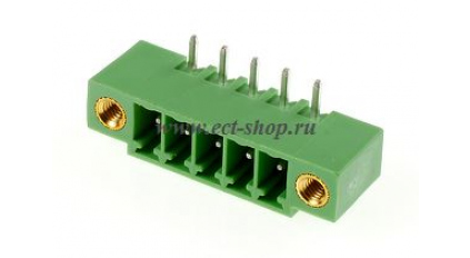 Клеммная колодка DINKLE ECH350RM-05P, 5 контактов, сечение провода - мм2, ток 14 A, Зеленый фото 1