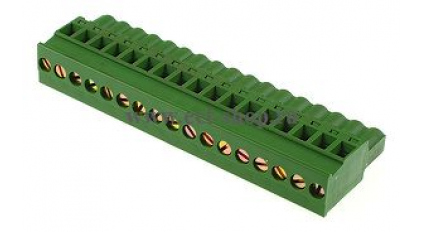 Клеммная колодка DINKLE 5ESDPL-17P, Винтовая, 17 контактов, сечение провода 0.2-4 мм2, ток 18 A, Зеленый фото 1