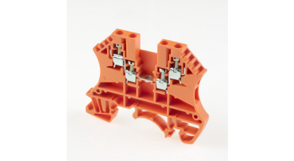 Клеммная колодка DINKLE DK1.5-TR-OR (UDK1.5-OR), Винтовая, сечение провода 0.5-1.5 мм2, ток 17.5 A, Оранжевый фото 1
