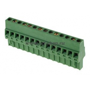 Клеммная колодка DINKLE 5ESDR-14P, Винтовая, 14 контактов, сечение провода 0.2-2.5 мм2, ток 18 A, Зеленый