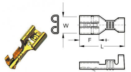 Клемма наконечник штыревой плоский KST 601LR (100шт) фото 1