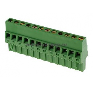 Клеммная колодка DINKLE 2ESDR-12P, Винтовая, 12 контактов, сечение провода 0.2-2.5 мм2, ток 18 A, Зеленый