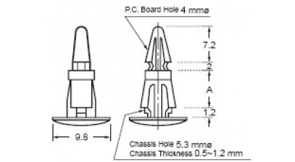 Держатель стойка для печатных плат AVC BS-07R (100шт) фото 3