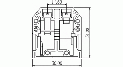 Клеммная колодка DINKLE PM10, Винтовая, сечение провода 1.5-10 мм2, ток 57 A, Бежевый фото 2