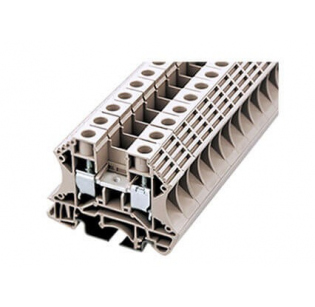 Клеммная колодка DINKLE DK10, Винтовая, сечение провода 0.5-10 мм2, ток 57 A, Бежевый