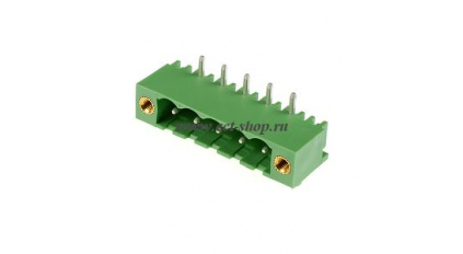 Клеммная колодка DINKLE 2EHDRM-05P, 5 контактов, сечение провода - мм2, ток 18 A, Зеленый фото 1