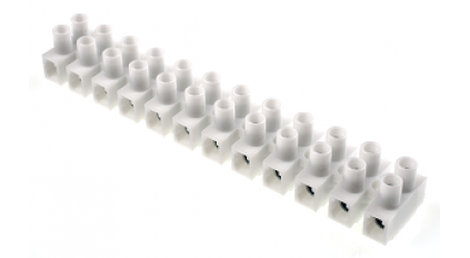 Клеммная колодка HEAVY POW. PA50P, Винтовая, 12 контактов, сечение провода 4-16 мм2, ток 76 A, Белый фото 1