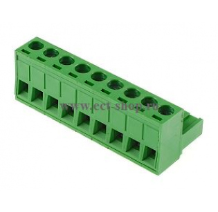 Клеммная колодка DINKLE 2ESDV-09P, Винтовая, 9 контактов, сечение провода 0.2-4 мм2, ток 18 A, Зеленый