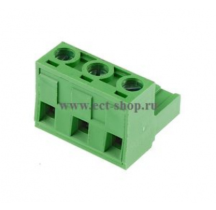 Клеммная колодка DINKLE 3ESDV-03P, Винтовая, 3 контакта, сечение провода 0.2-4 мм2, ток 18 A, Зеленый