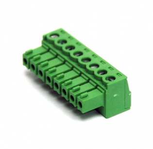 Клеммная колодка DINKLE EC381V-08P, Винтовая, 8 контактов, сечение провода 0.2-1.5 мм2, ток 14 A, Зеленый