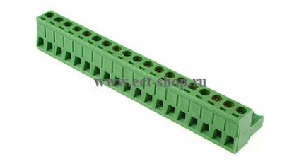 Клеммная колодка DINKLE 2ESDV-19P, Винтовая, 19 контактов, сечение провода 0.2-4 мм2, ток 18 A, Зеленый фото 1