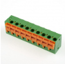 Клеммная колодка DINKLE 142R-09P, Пружинная, 9 контактов, сечение провода 0.5-1.5 мм2, ток 17.5 A, Зеленый фото 2
