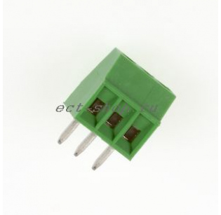Клеммная колодка DINKLE EK254V-03P, Винтовая, 3 контакта, сечение провода 0.2-1.5 мм2, ток 8 A, Зеленый
