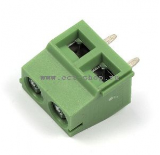 Клеммная колодка DINKLE ELK500V-02P, Винтовая, 2 контакта, сечение провода 0.14-1.5 мм2, ток 14 A, Зеленый