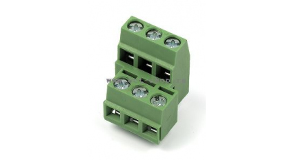 Клеммная колодка DINKLE EELK508V-06P, Винтовая, 6 контактов, сечение провода 0.5-1.5 мм2, ток 14 A, Зеленый фото 1