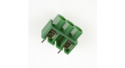 Клеммная колодка DINKLE 166-02P5, Винтовая, 2 контакта, сечение провода 0.5-4 мм2, ток 24 A, Зеленый фото 1